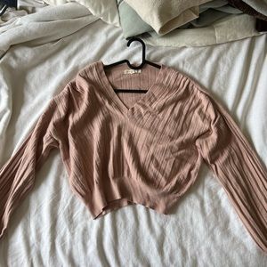 mauve cropped sweater